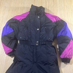 Women's Black and Purple Jumpsuit